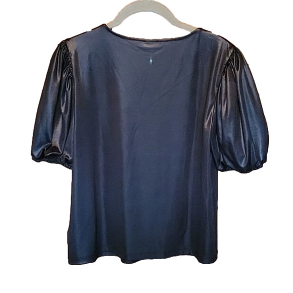 Express Black Puff Sleeve Blouse Top Small NWT - Picture 5 of 9